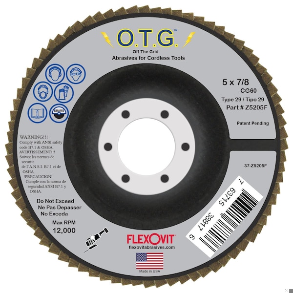 Flexovit FLAP DISC OFF THE GRID 5 in X7/8 in 5X7/8 Z5205F - main